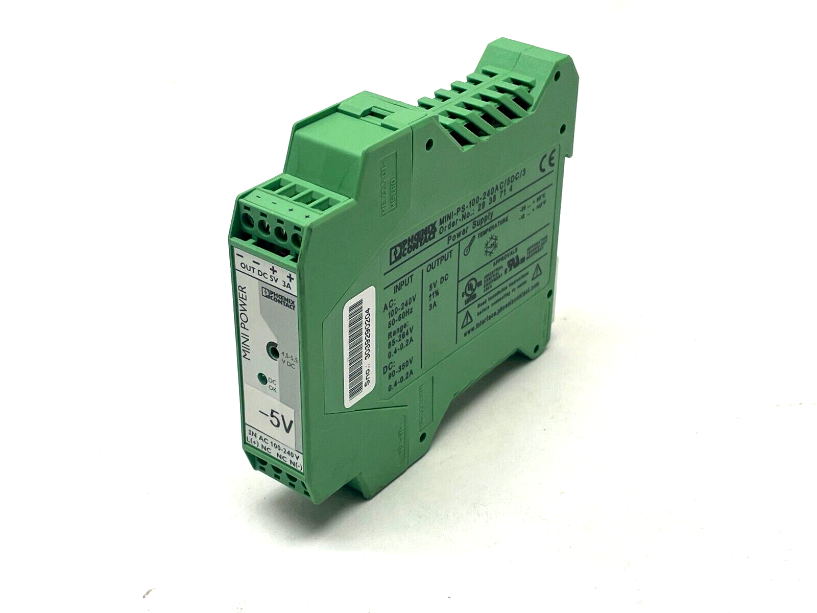 Phoenix Contact MINI-PS-100-240AC/5DC/3 Power Supply 2938714 - Used - Maverick Industrial Sales