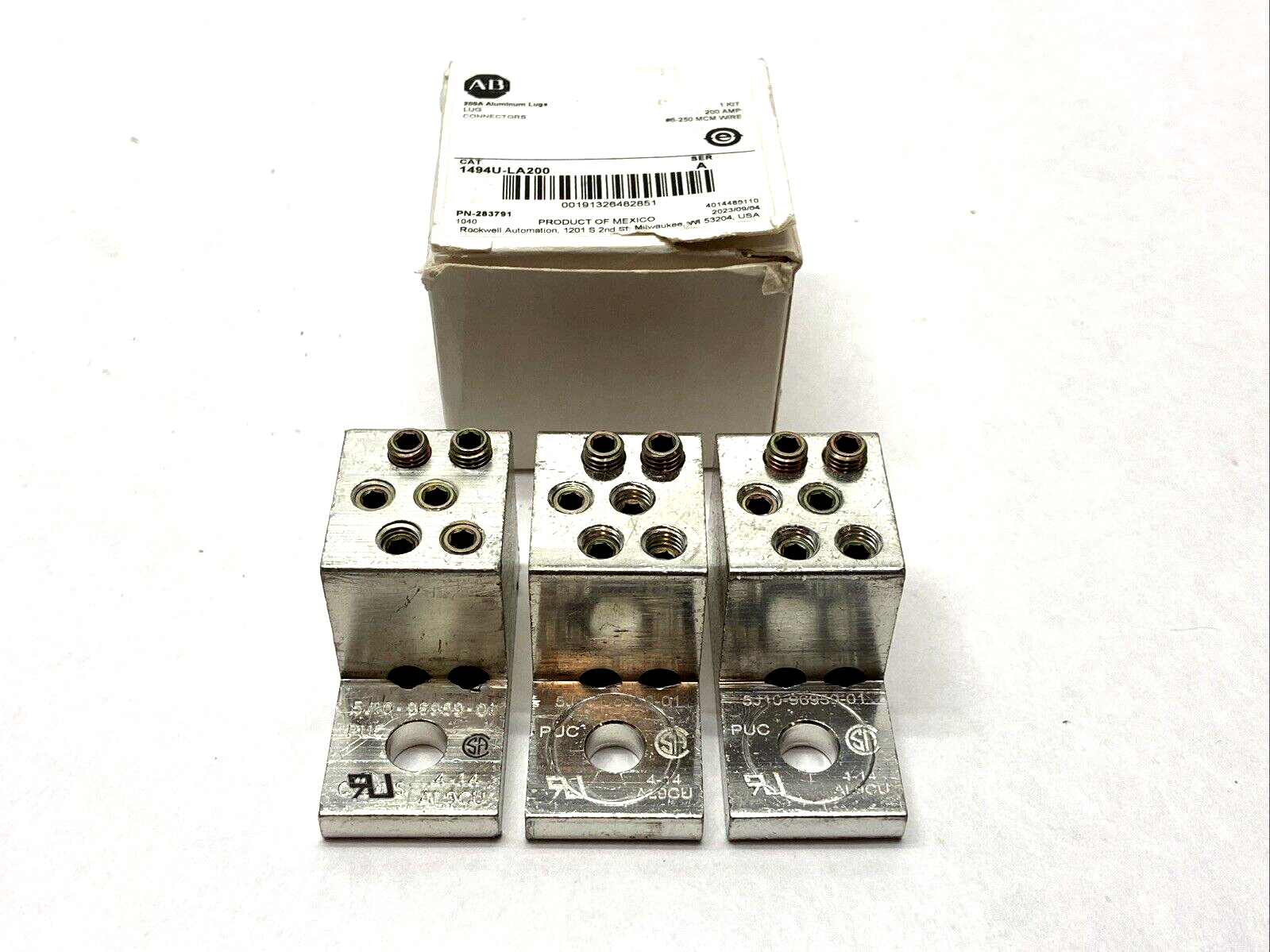 Allen Bradley 1494U-LA200 Ser. A Lug Connector LOT OF 3 - Used - Maverick Industrial Sales
