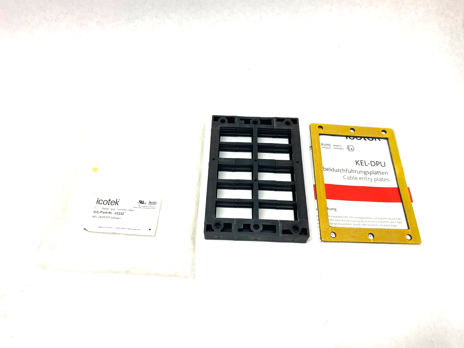 Icotek 42232 Cable Entry Plate Transit System Frame, KEL 24/20 MT Schwarz - Maverick Industrial Sales