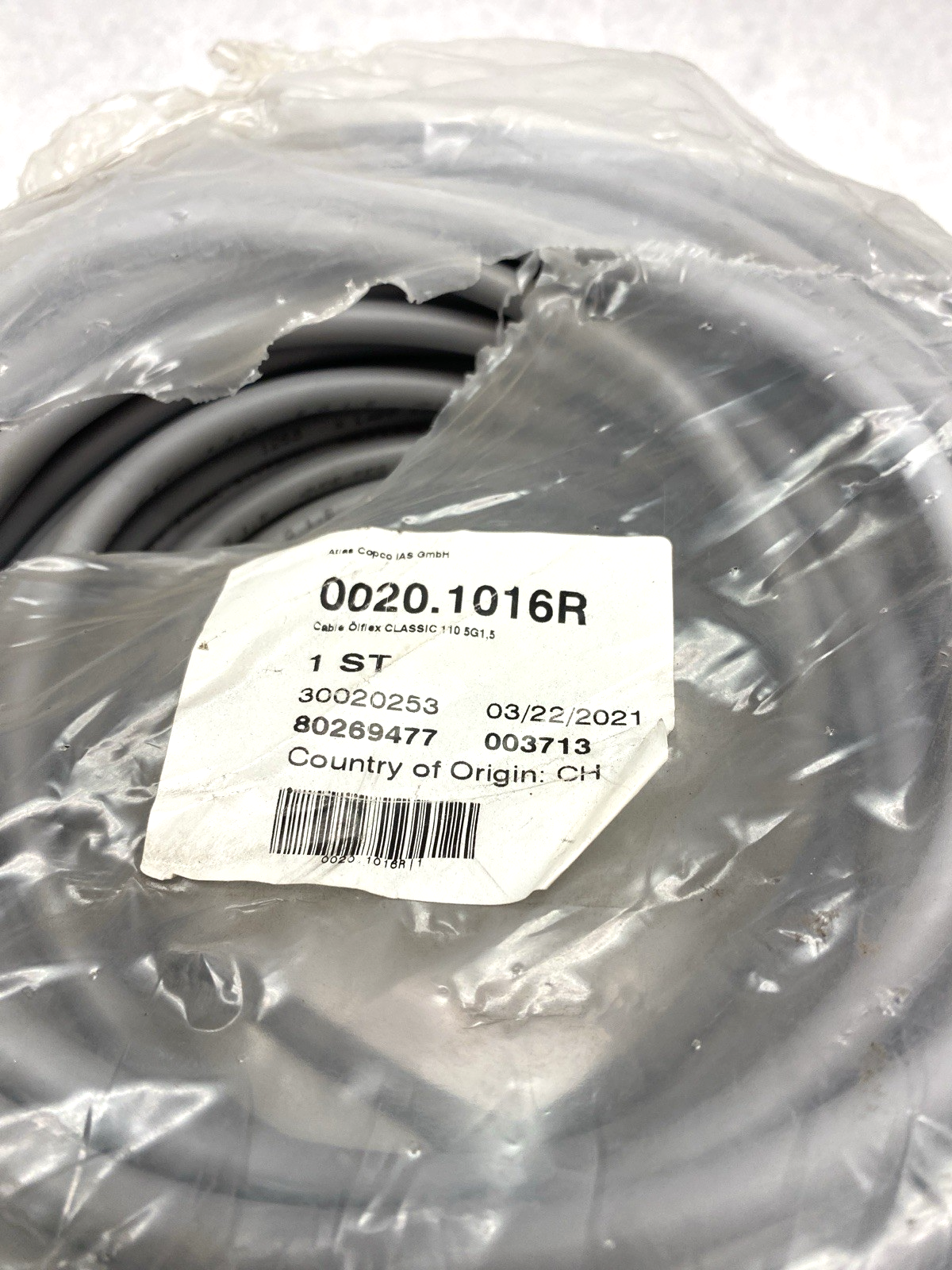1119305 | LAPP Cable Olflex Classic 110 5G1,5 50m Atlas Copco 0020.1016R - New Other - Maverick Industrial Sales