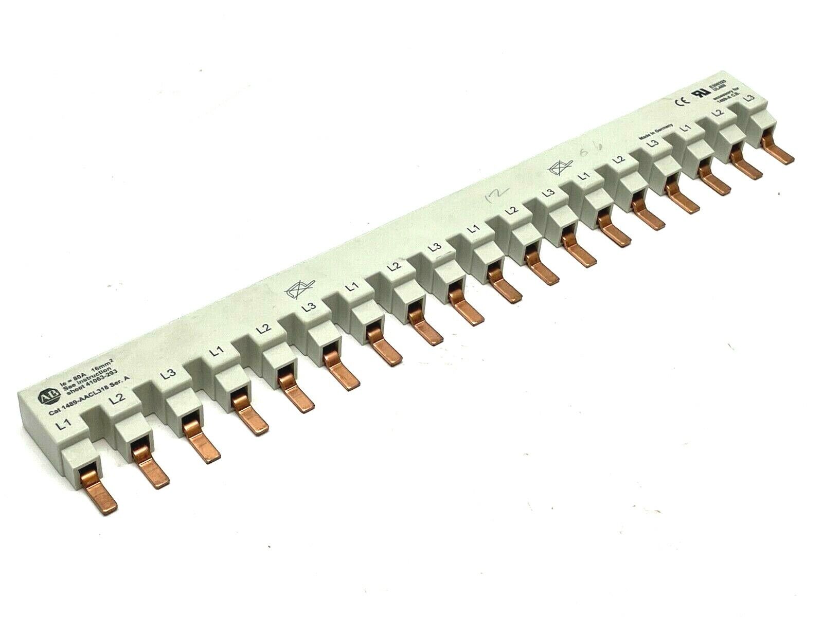 1489-AACL318 | Allen Bradley Ser. A Bus Bar 3P 18 Space - Used - Maverick Industrial Sales