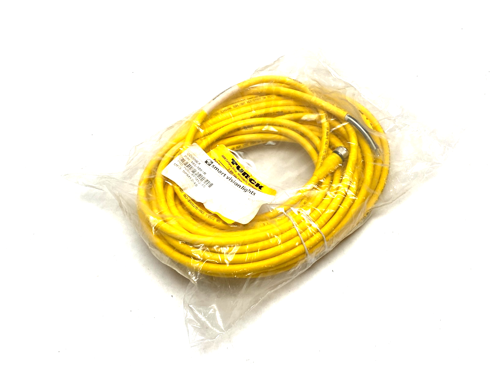 Turck U2-22255, Cognex 185-1091R Single Ended Connection Cordset IVSL-5PM12-15 - Maverick Industrial Sales