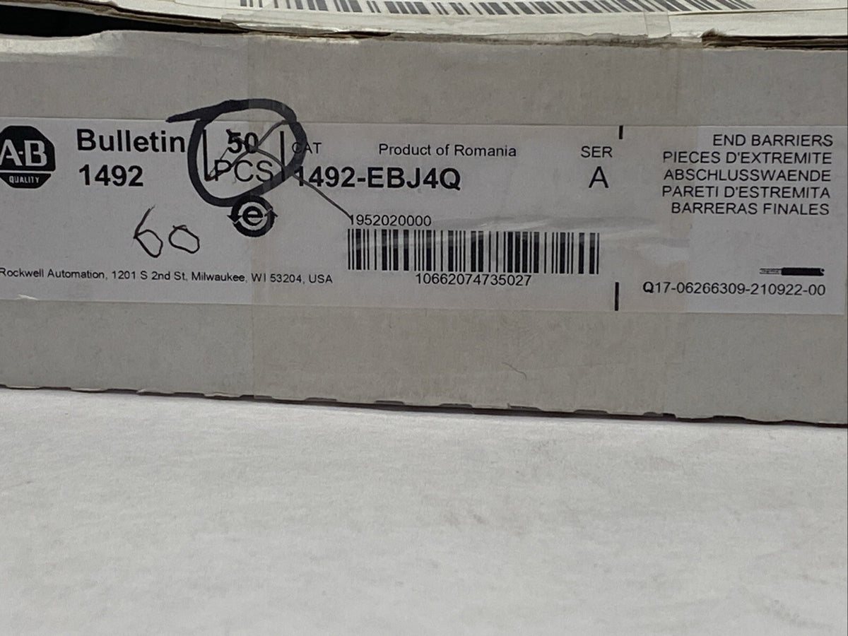 1492-EBJ4Q | Allen Bradley Ser A Terminal Block End Barrier LOT OF 60 - New Other - Maverick Industrial Sales