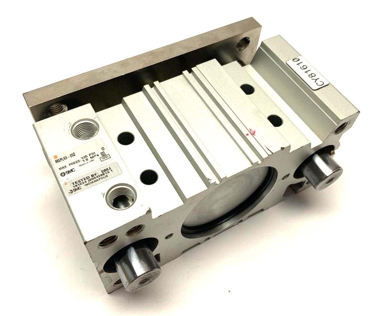 MGPL63-25Z | SMC Compact Guide Cylinder 63mm Bore 25mm Stroke 145psi - Used - Maverick Industrial Sales