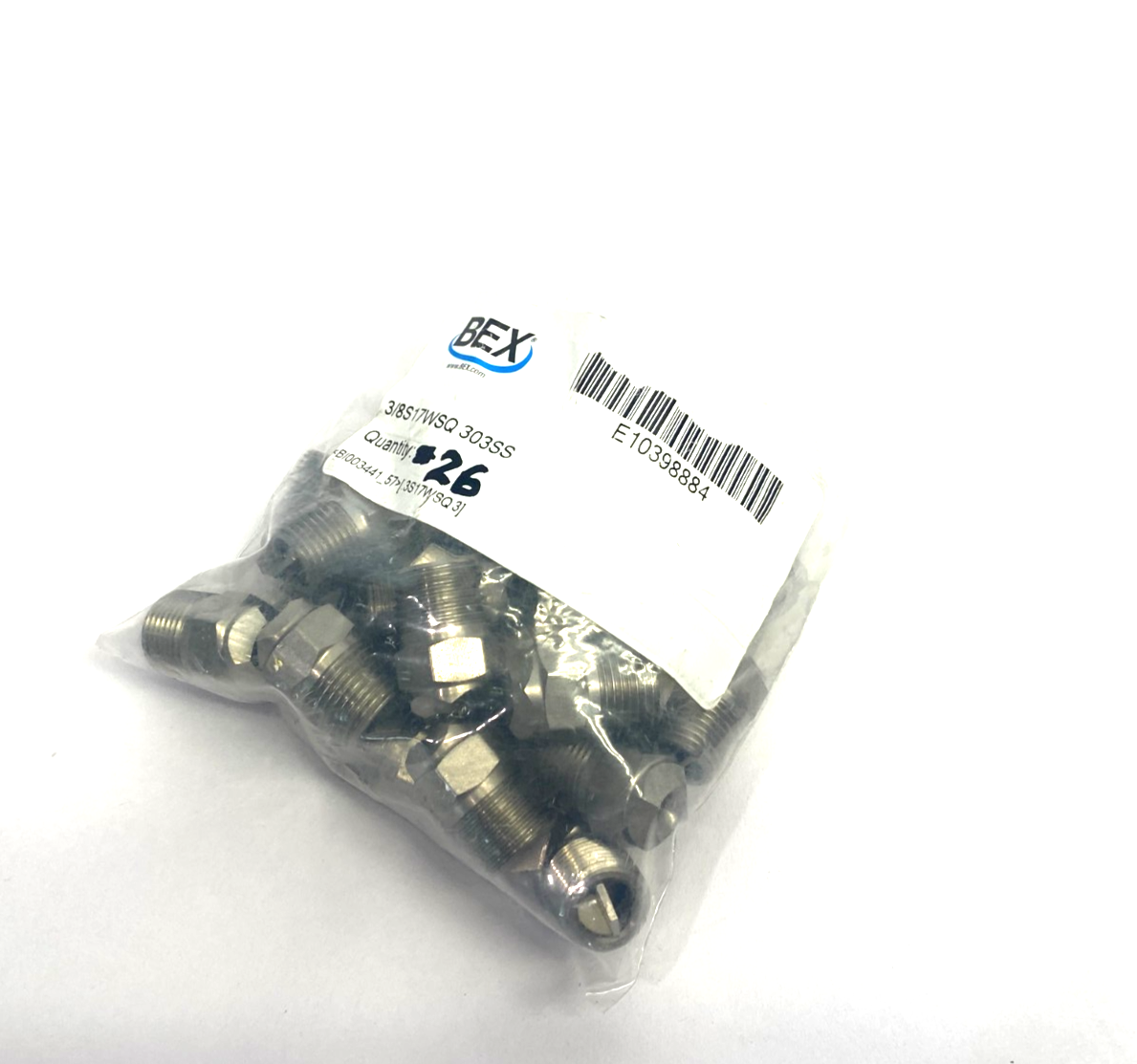 Bex 3/8S17WSQ 303SS Multi-Angle Square Cone Jet Spray Nozzle PKG OF 26 - Maverick Industrial Sales