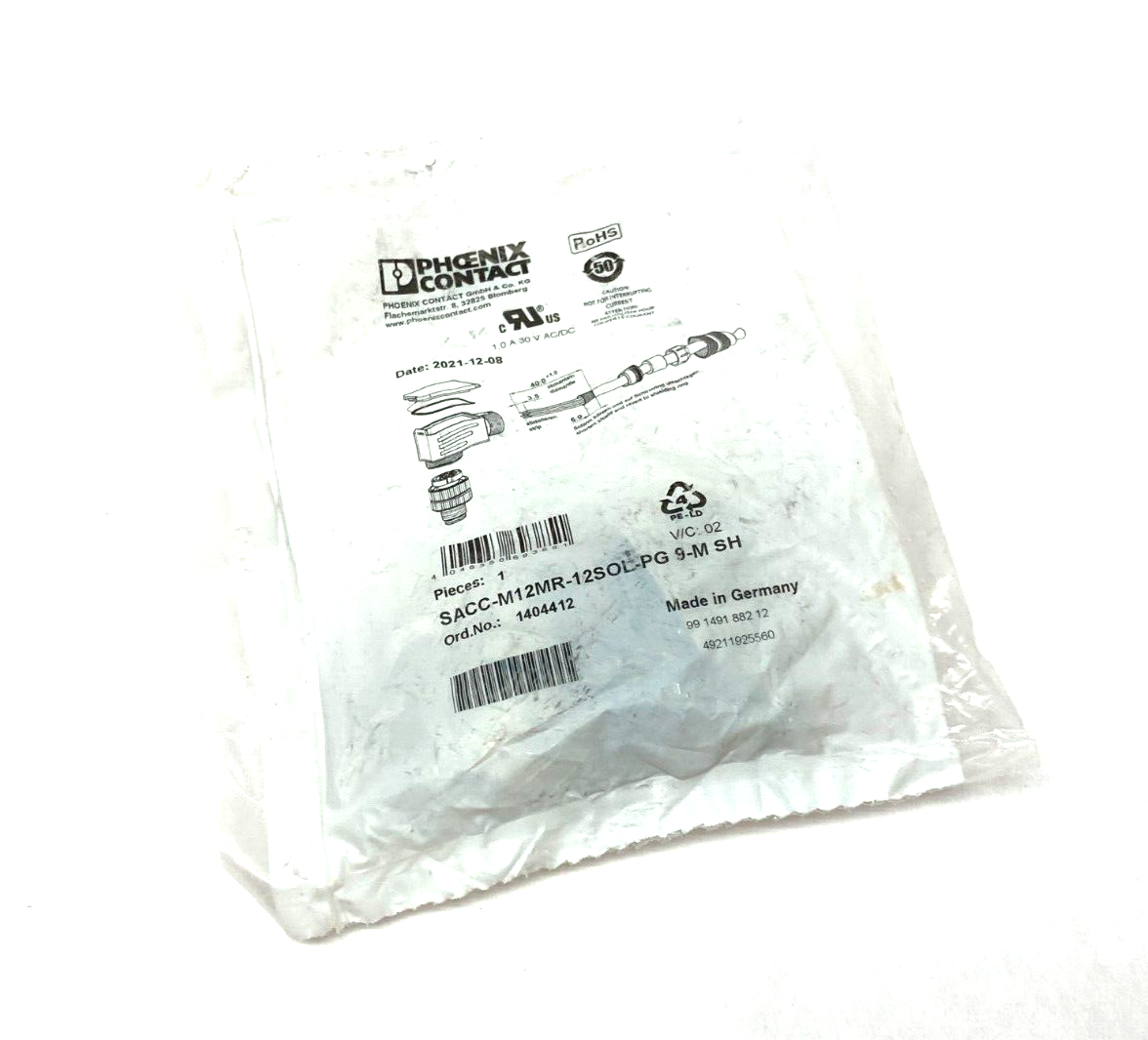 SACC-M12MR-12SOL-PG-9-M SH,1404412 | Phoenix Contact SACC-M12MR-12SOL-PG-9-M SH Angled Plug Connector 12-Pos 1404412 - New - Maverick Industrial Sales