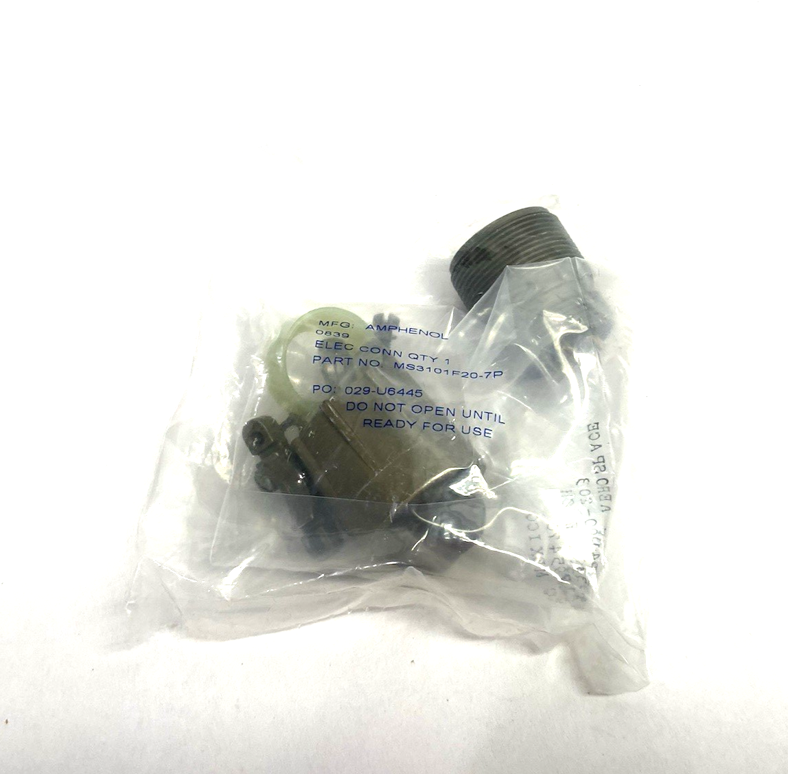 Amphenol MS3101F20-7P Circular MIL Spec Connector 8P #16 PIN CONTACTS - Maverick Industrial Sales