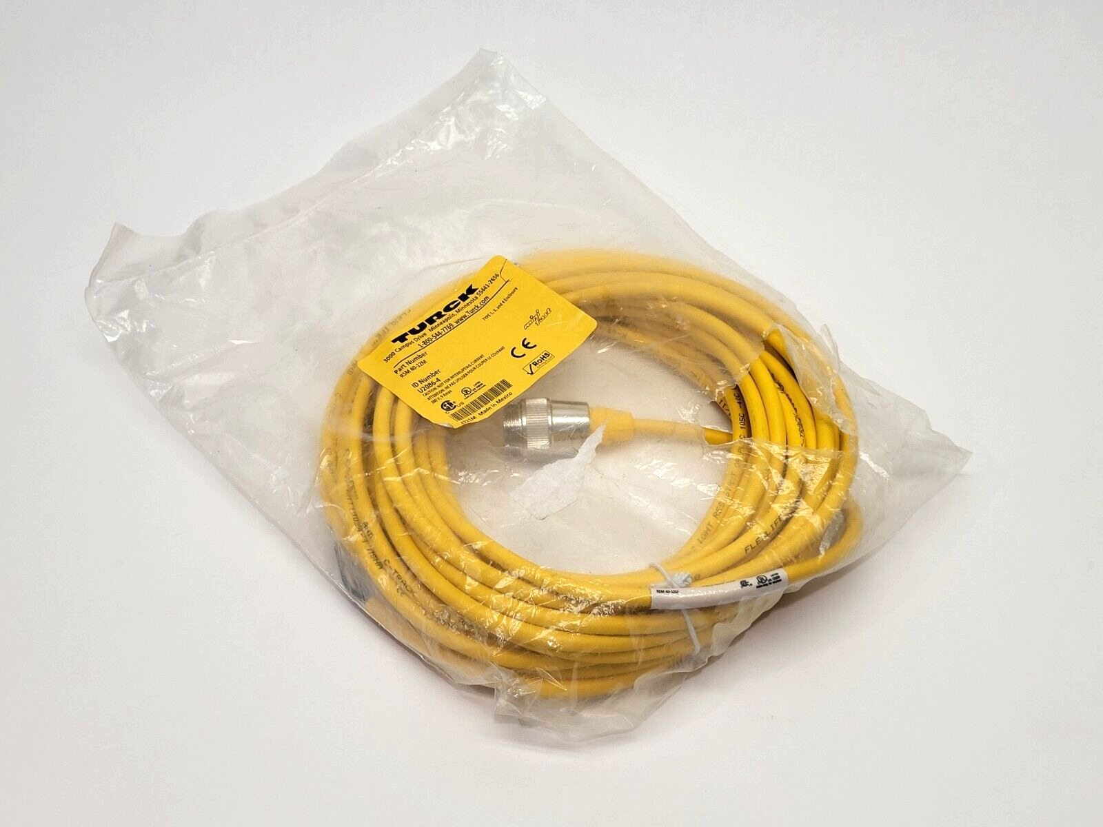 Turck RSM 40-12M Minifast Single-Ended 4-Pin Male Cordset U2086-4 - New - Maverick Industrial Sales