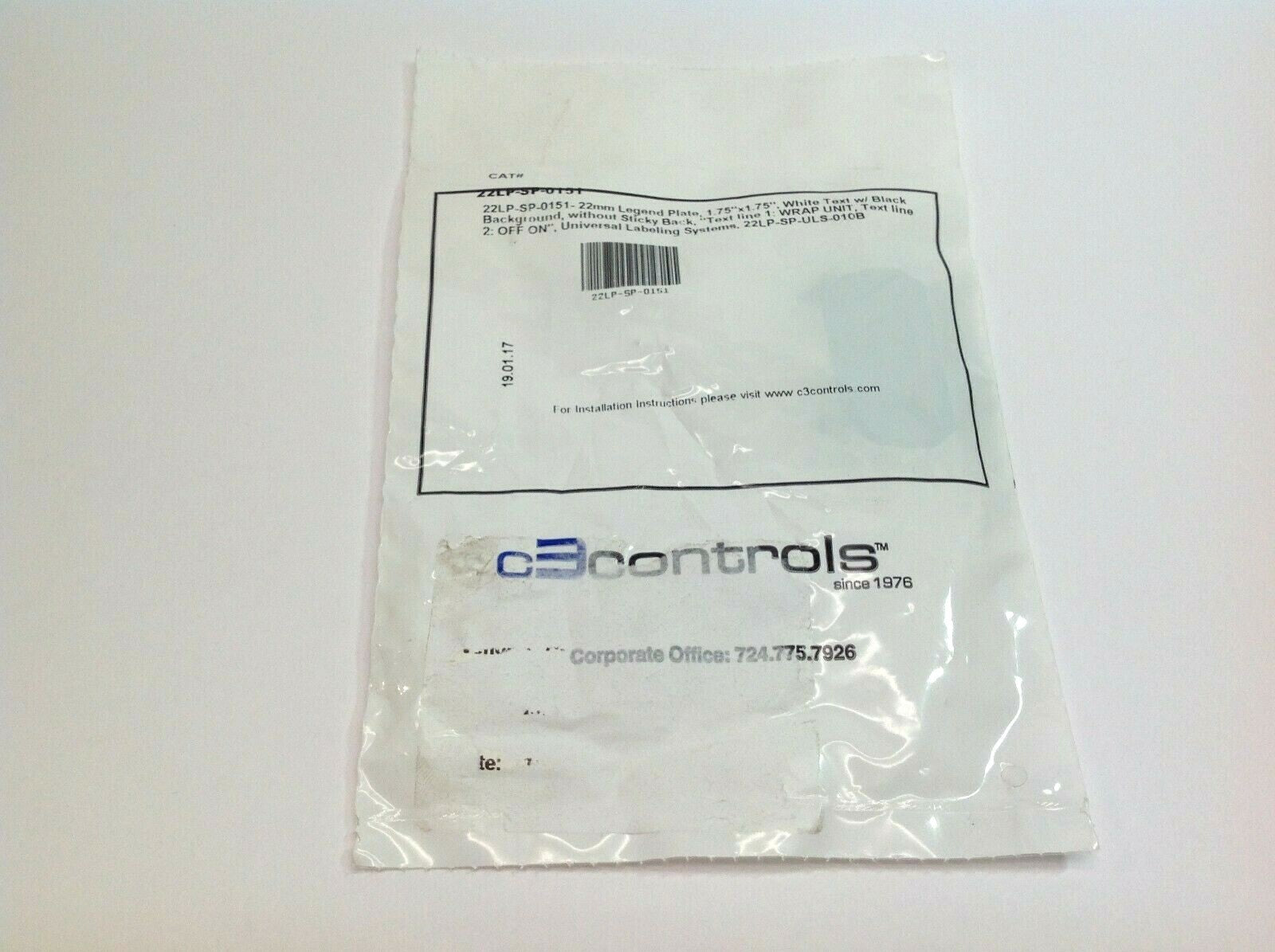 C3 Controls WNO Contact Block 22LP-SP-0151 - Maverick Industrial Sales