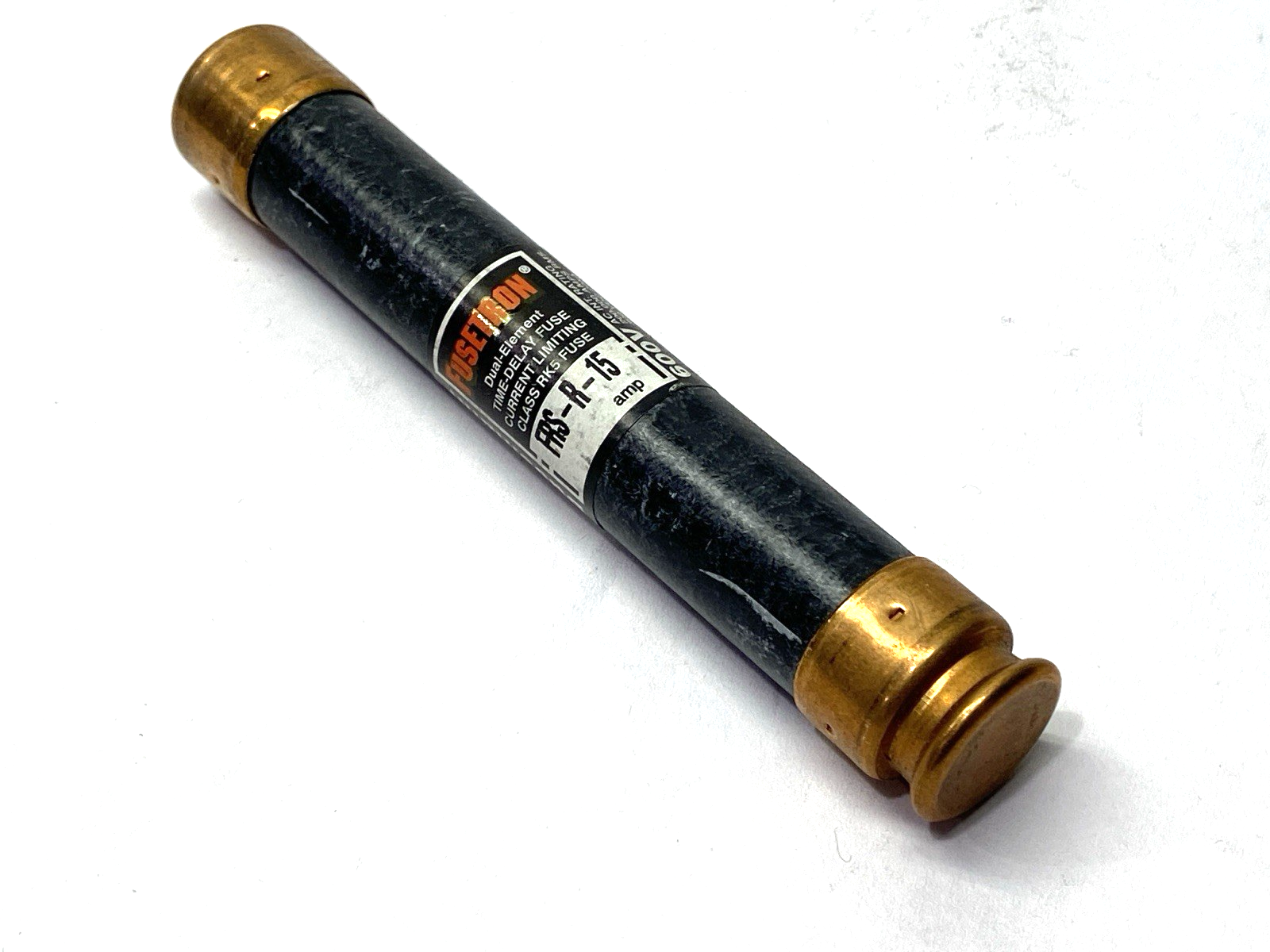 Fusetron FRS-R-15 Time-Delay Current Limiting Fuse Class RK5 600V 15A SHELFWARE - Maverick Industrial Sales