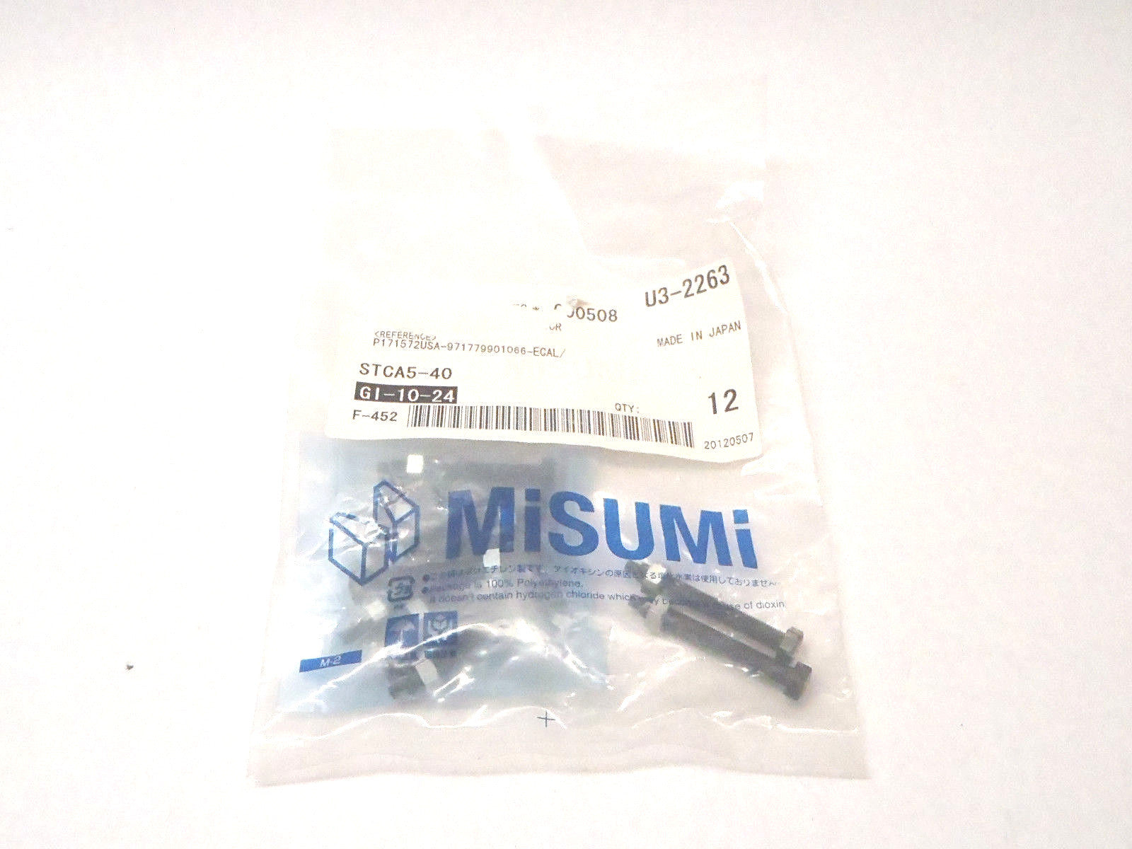 Misumi STCA5-40 Locating Bolt Hex Head Round Tip LOT OF 12 - New – Open box - Maverick Industrial Sales