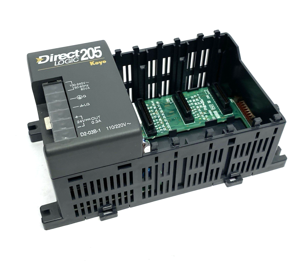 D2-03B-1 | Automation Direct DirectLOGIC DL205 I/O base, 3-slot, DIN Rail /Panel - Used - Maverick Industrial Sales