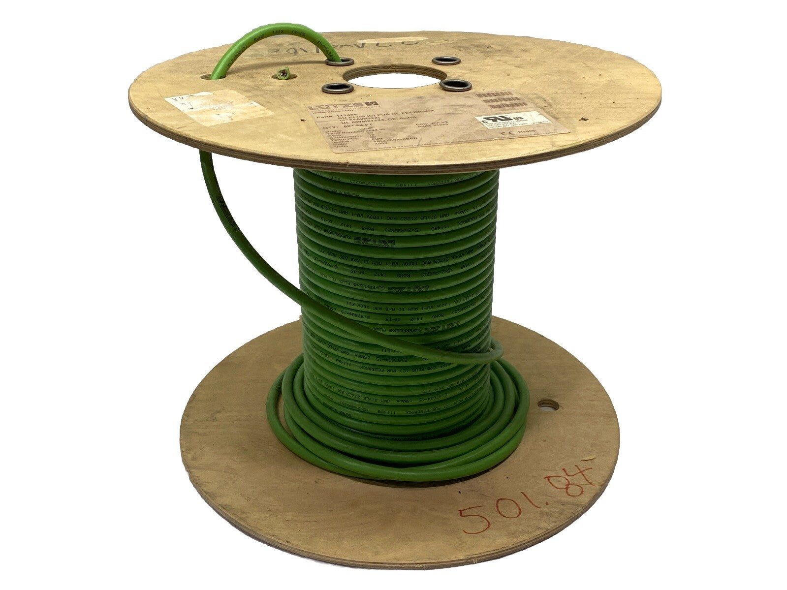 Lutze 111488 Superflex Plus Pur (C) Feedback Cable 5/PR 22AWG Green 35FT Spool - Maverick Industrial Sales