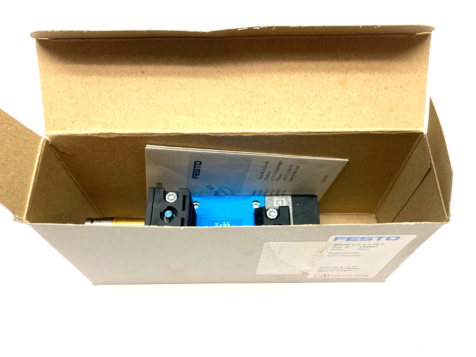 Festo MN1H-5/2-D-1-FR-C Solenoid Valve 5/2-Way, Monostable 159687 - Maverick Industrial Sales