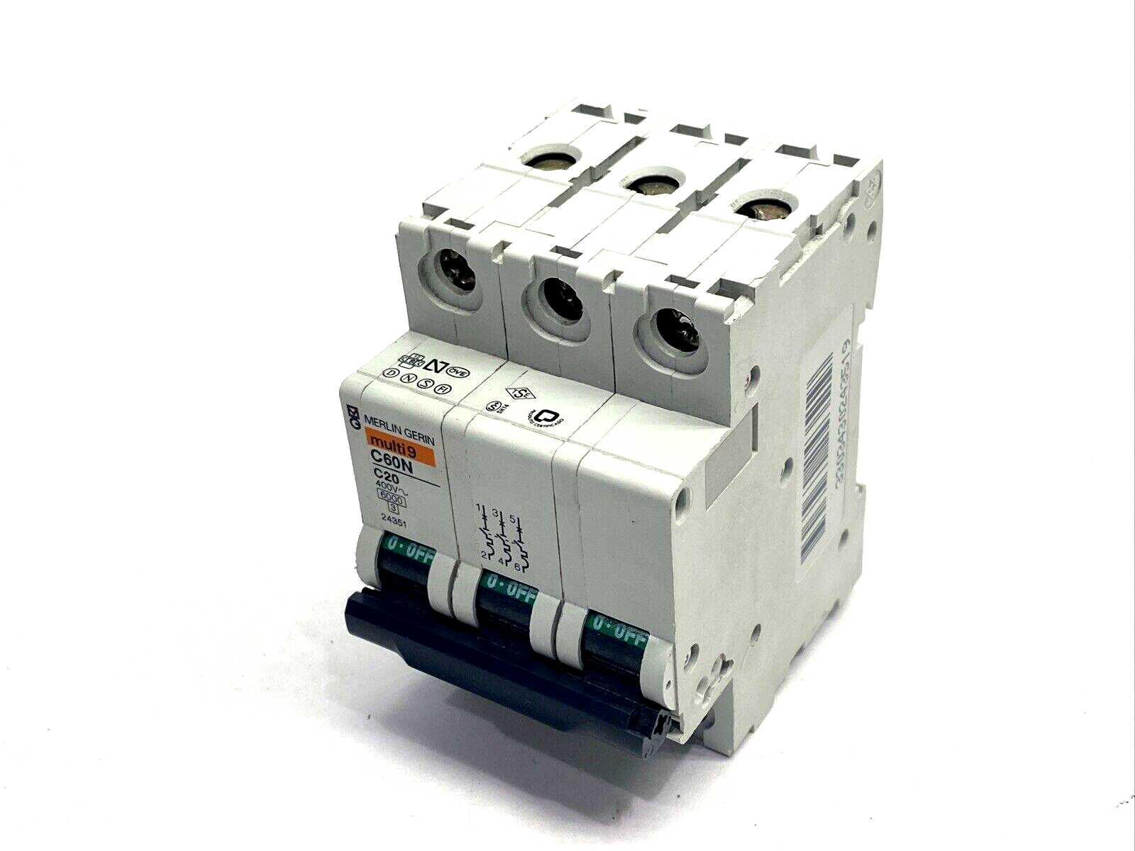 Merlin Gerin C60N 3P/24351 Circuit Breaker 3P 20A C60N 3P 20A 3303430243519 - Maverick Industrial Sales