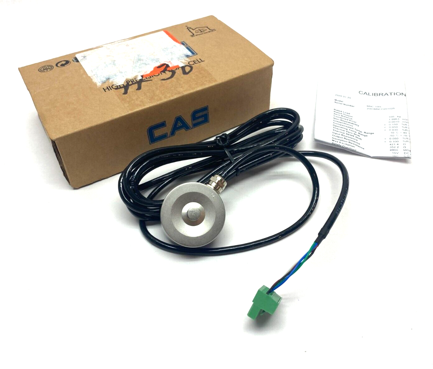 CAS MNC-100L Miniature Pancake Load Cell 100kgf Capacity LLBMNC104G000000 - Maverick Industrial Sales