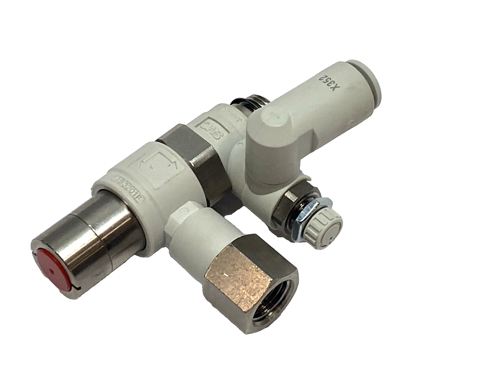 SMC ASP430F-U02-08-X352 Speed Control Valve 1/4" G Port 8mm Tube Pilot Check - Maverick Industrial Sales