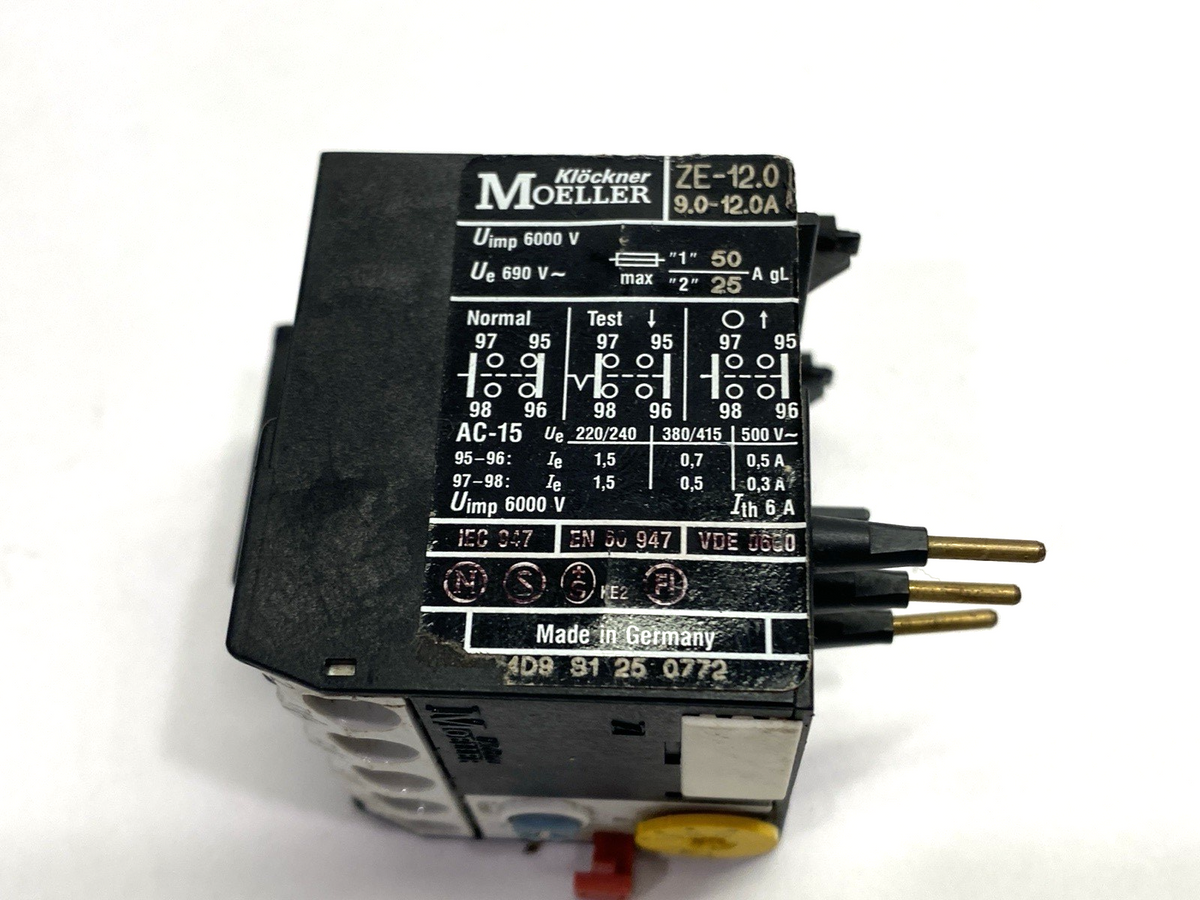 ZE-12 | Moeller Thermal Overload Relay 12A 014752 - Used - Maverick Industrial Sales
