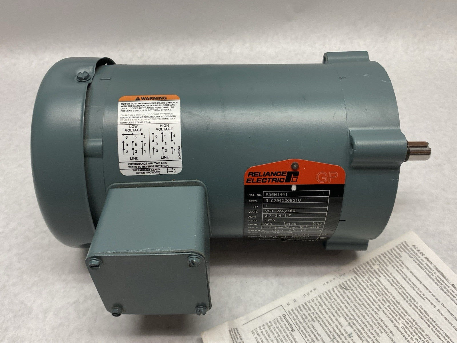 P56H1441 | Baldor Reliance Electric Motor 1HP, 1725RPM, 3PH, 56C, 34G794X269G10 - New Other - Maverick Industrial Sales