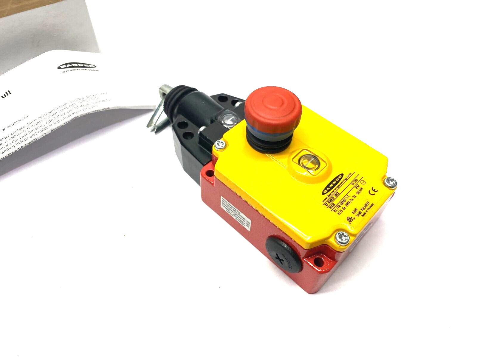 Banner RP-RM83F-38LR Heavy Duty Emergency Stop Rope Pull Module 2 NO, 2NC 82129 - New – Open box - Maverick Industrial Sales