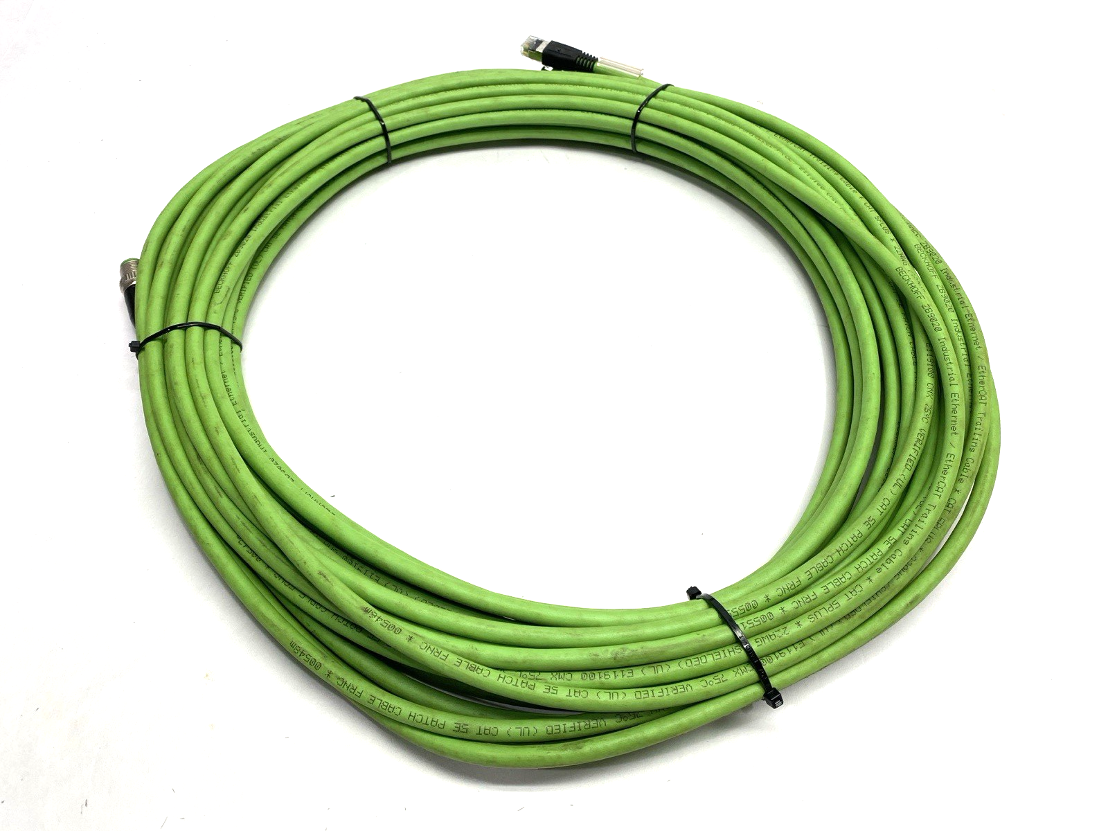 Beckhoff ZK1090-6191-0200 Double Ended EtherCAT Cordset M12 M to RJ45 M 20m - Maverick Industrial Sales