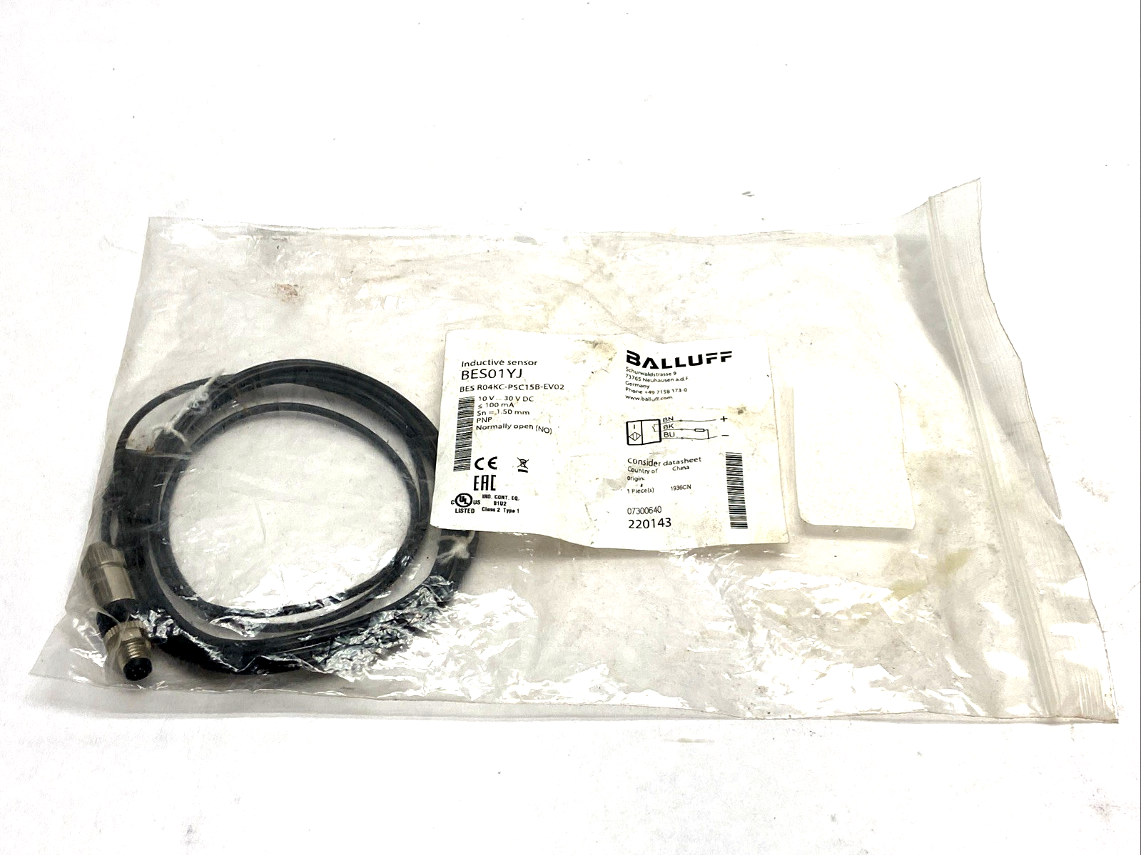 Balluff BES01YJ Inductive Proximity Switch BES R04KC-PSC15B-EV02 - Maverick Industrial Sales