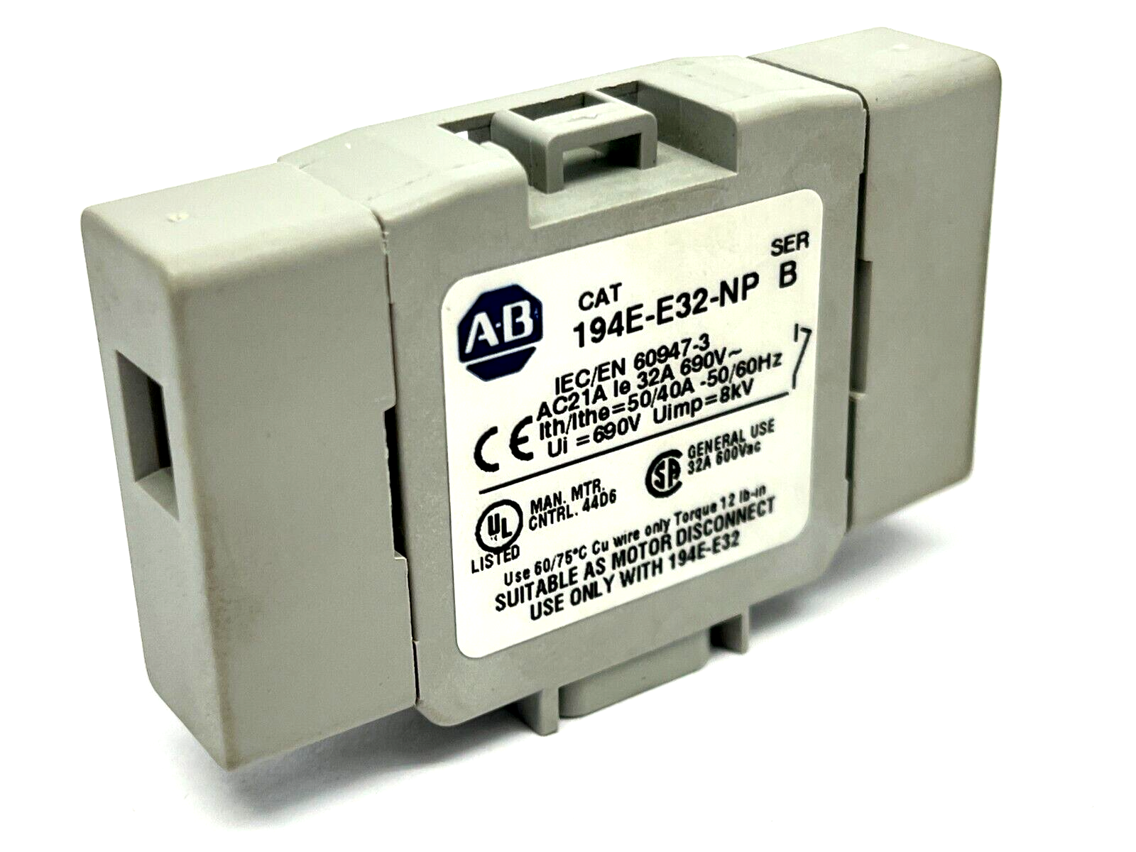 Allen Bradley 194E-E32-NP Ser B Auxiliary Contact Block - Maverick Industrial Sales