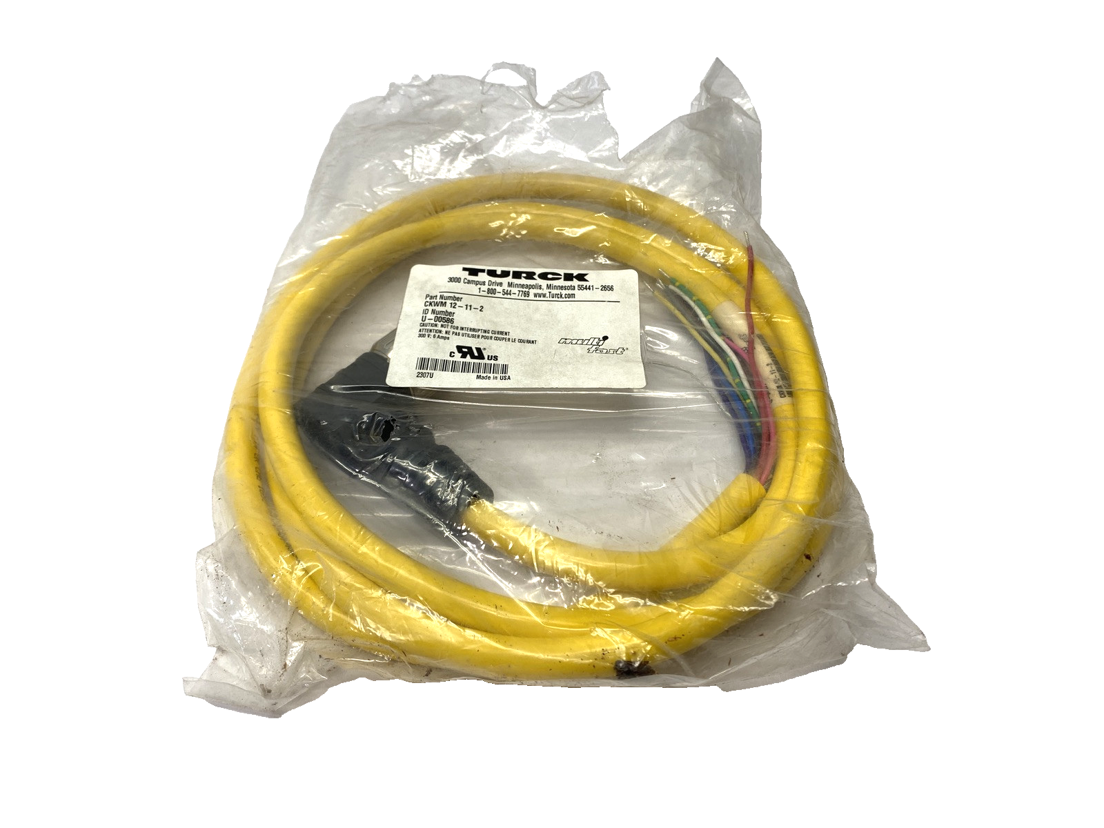 Turck CKWM 12-11-2 Single-Ended M23 Female MultiFast Cordset U-00586 - New – Open box - Maverick Industrial Sales