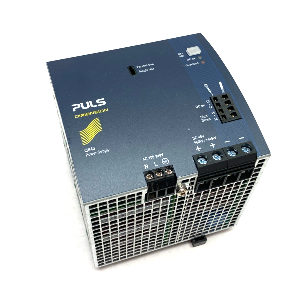 QS40.481 | Puls Single Phase Power Supply, DIN Rail, 960W, 48V, 20A - New – Open box - Maverick Industrial Sales