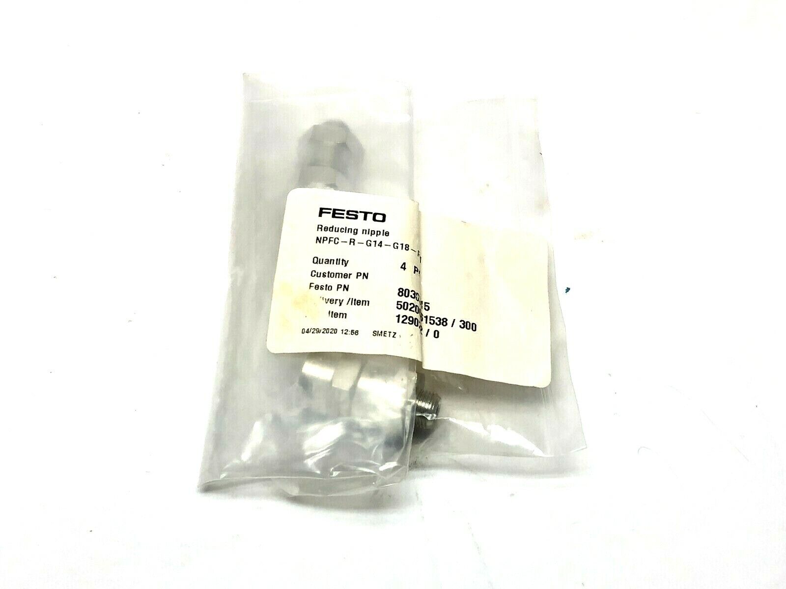 Festo NPFC-R-G14-G18-FM Reducing Nipple 8030315 PKG OF 4 - Maverick Industrial Sales
