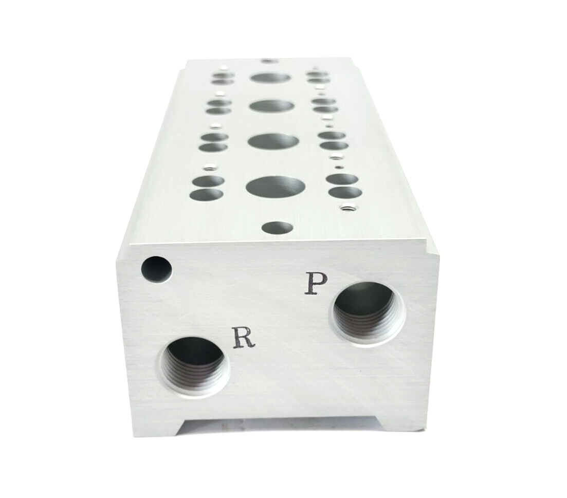 VV3PA7-41-041-04T | SMC 4-Station Pneumatic Manifold Base 1/2" NPT Ports - New Other - Maverick Industrial Sales