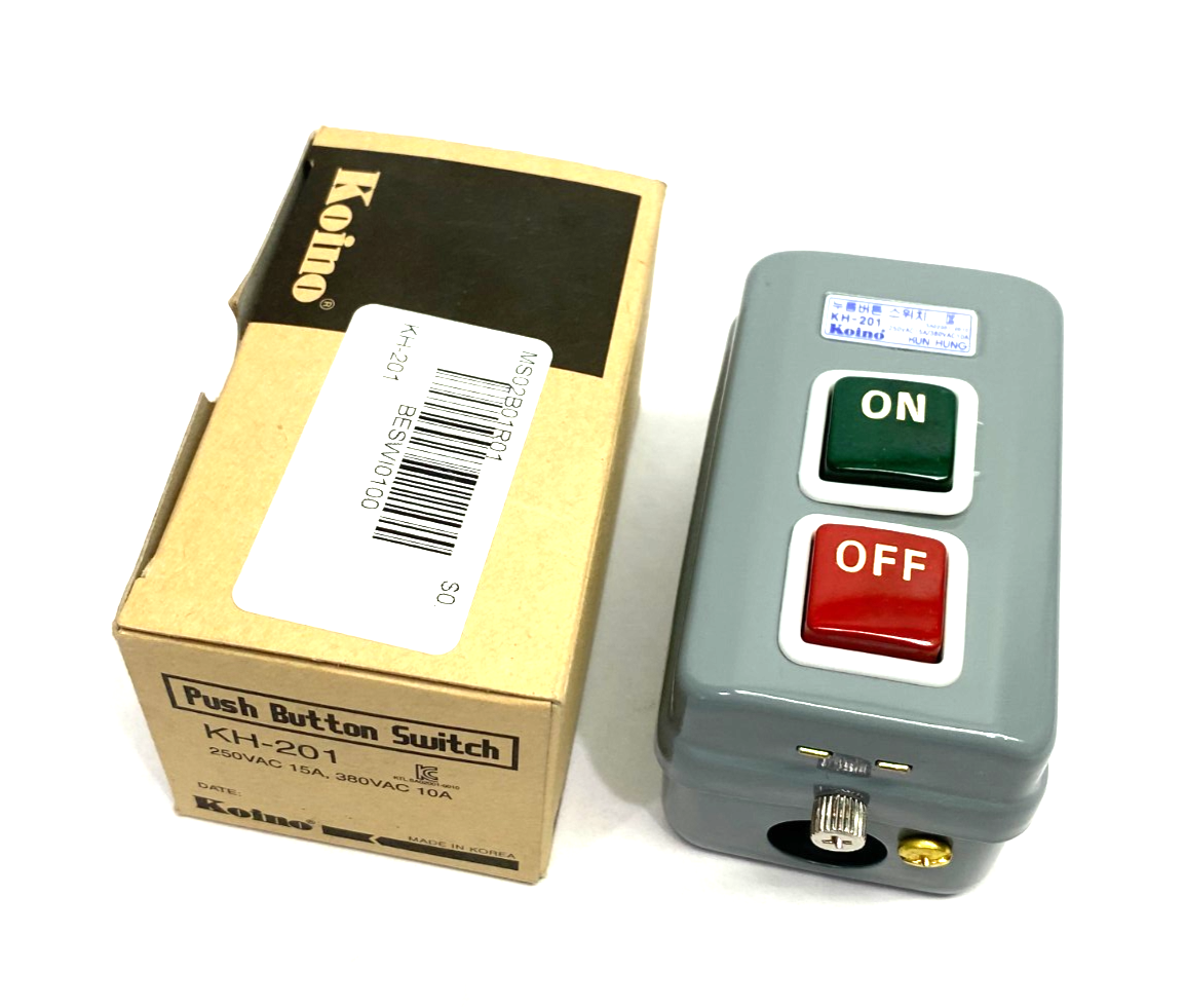 Koino KH-201 Pushbutton Switch Assembly On/Off 250VAC 15A, 380VAC 10A - Maverick Industrial Sales