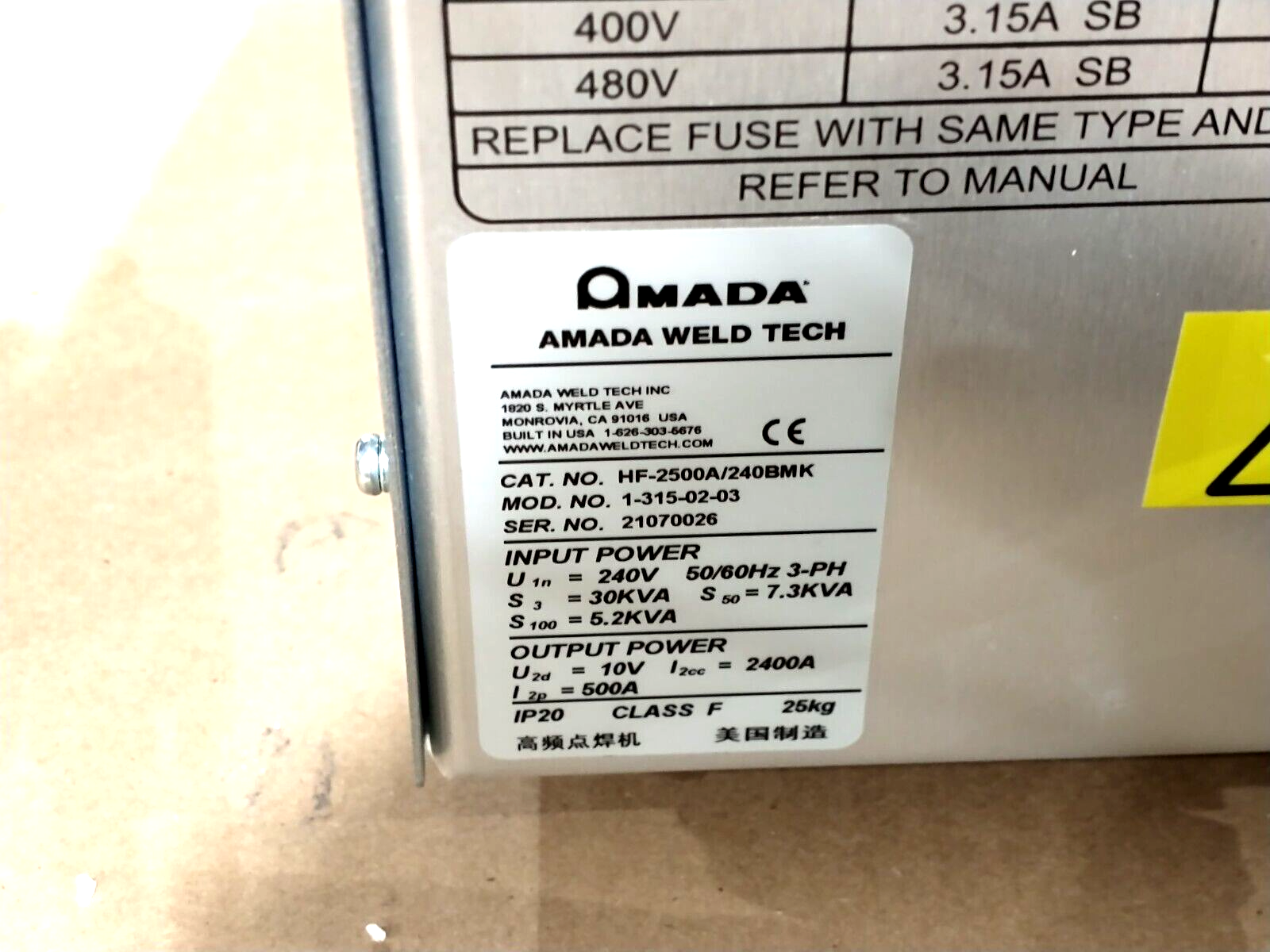 AMADA MIYACHI AF-1250A Seam Sealer Weld System HF-2500A Benchmark Unit - Maverick Industrial Sales