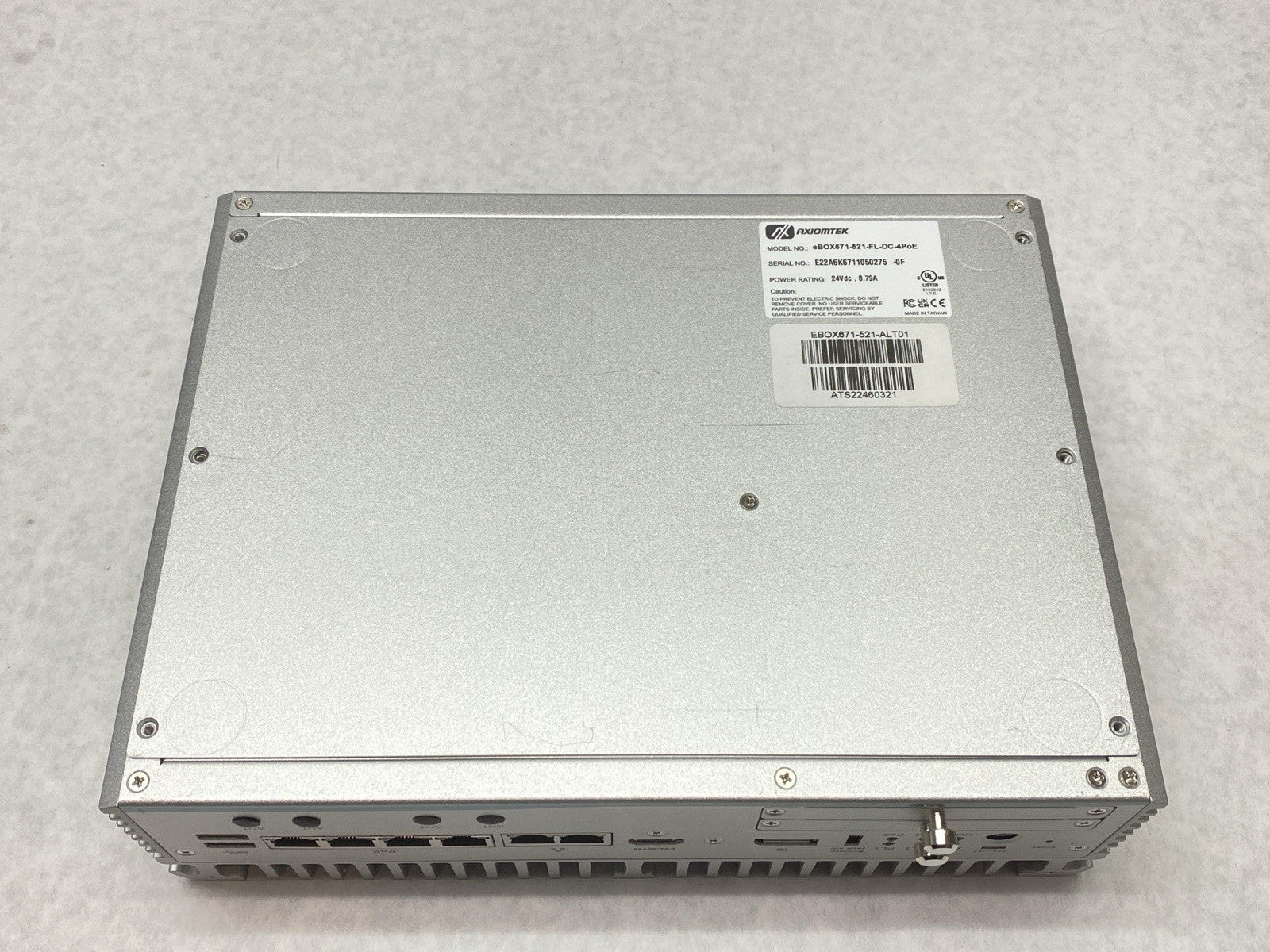 Axiomtek eBOX671-521-FL-DC-4PoE Fanless Embedded System w/ i5-8500T NO HDD - Maverick Industrial Sales