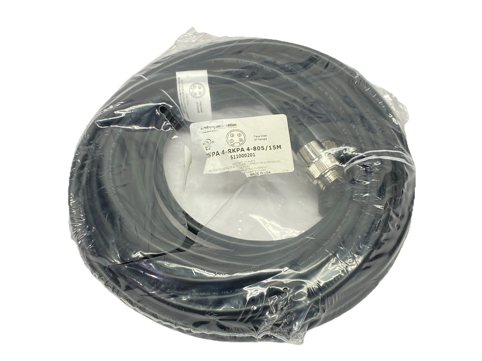 RSPA 4-RKPA 4-805/15M | Lumberg Automation Mini Power Cordset 15m 511000201 - New - Maverick Industrial Sales