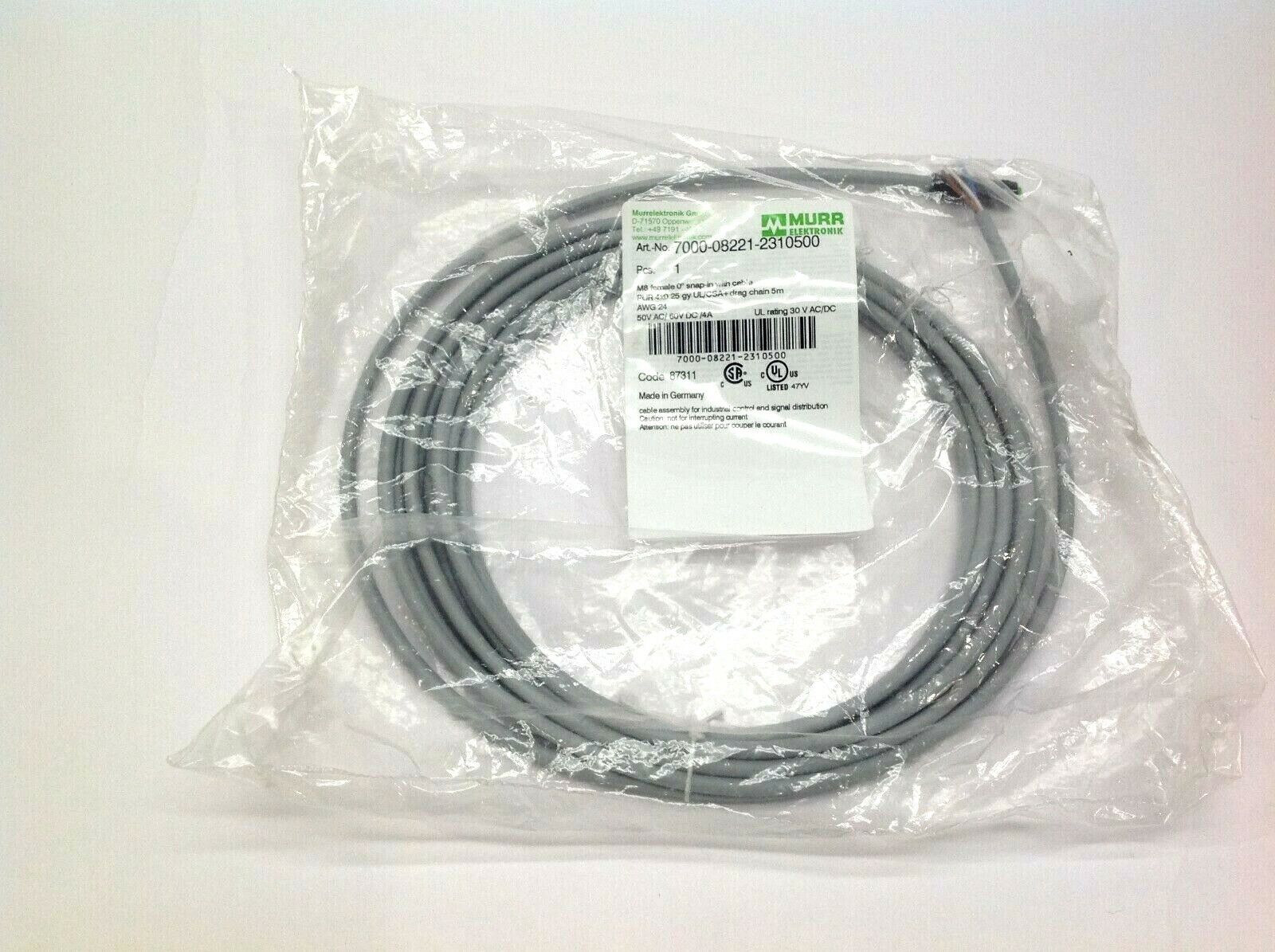Murr Elektronik 7000-08221-2310500 M8 Female 0 Degree Cordset - Maverick Industrial Sales