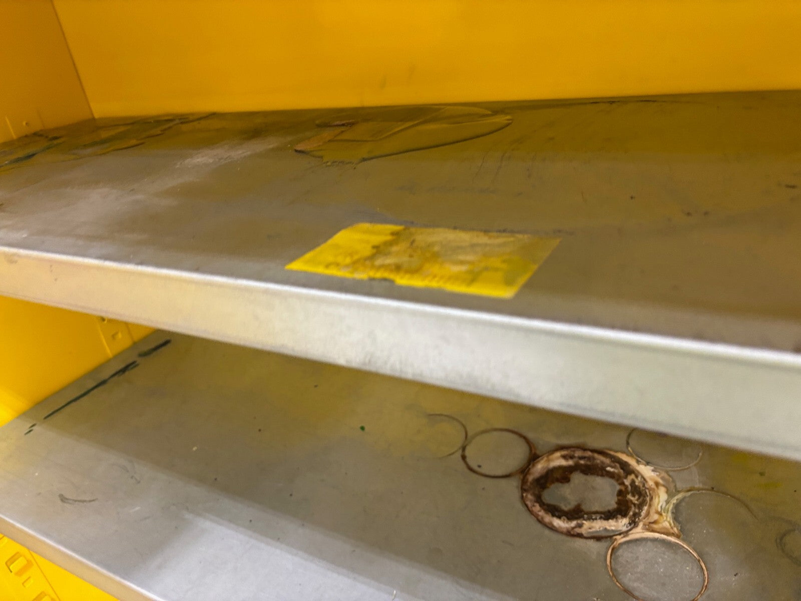 ULINE H-1564M-Y Flammable Liquid Storage Cabinet, 45 Gal. Capacity, No Key - Used - Maverick Industrial Sales