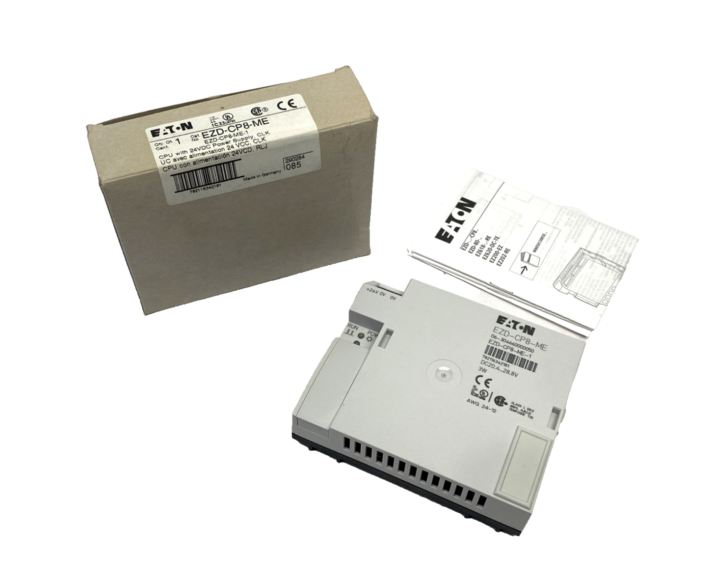 EZD-CP8-ME-1, EZD-CP8-ME | Eaton EZD-CP8-ME-1 Easy Programmable Relay CPU w/ 24VDC Power Supply - New - Maverick Industrial Sales