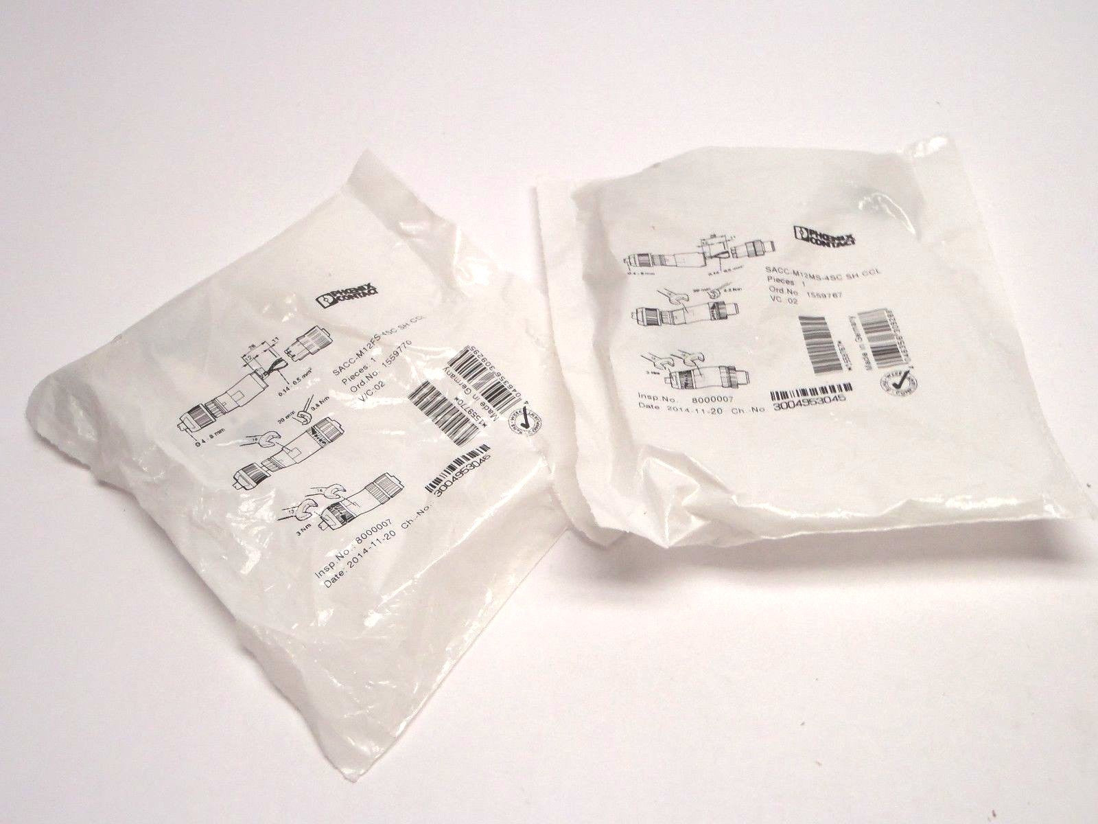 Phoenix Contact SACC-M12MS-4SC SH CCL Data Connector 1559767 LOT OF 2 - New – Open box - Maverick Industrial Sales