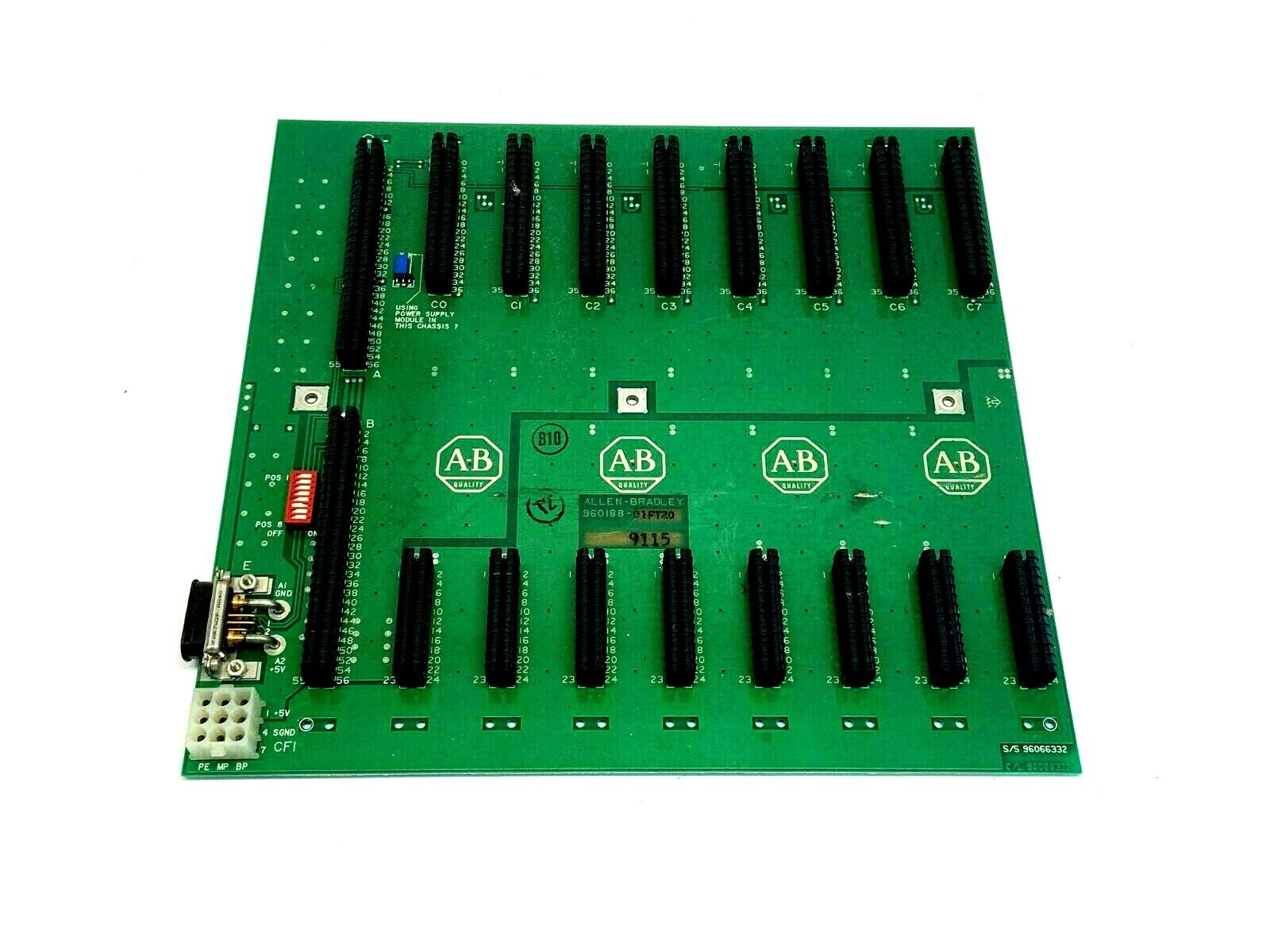 Allen Bradley 960188-01FT20 Backplane Circuit Board for 1771-A2B I/O Chassis - For parts or not working - Maverick Industrial Sales