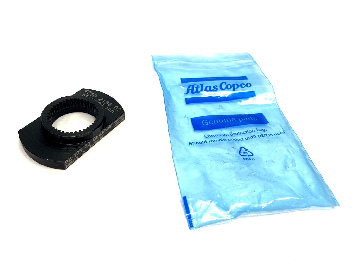 Atlas Copco 4210213402 Reaction Bar Spline Type 2, 70x41x14 mm Max 200 Nm - Maverick Industrial Sales
