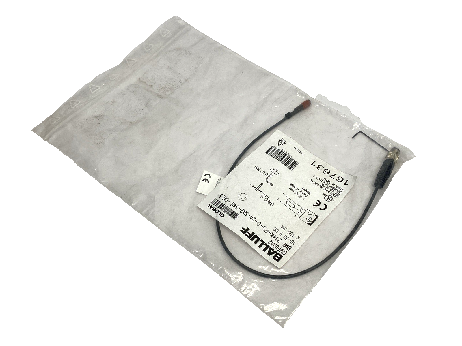 Balluff BMF 214K-PS-C-2A-SA2-S49-00,3 Magnetic Field Cylinder Sensor BMF00A2 - New – Open box - Maverick Industrial Sales