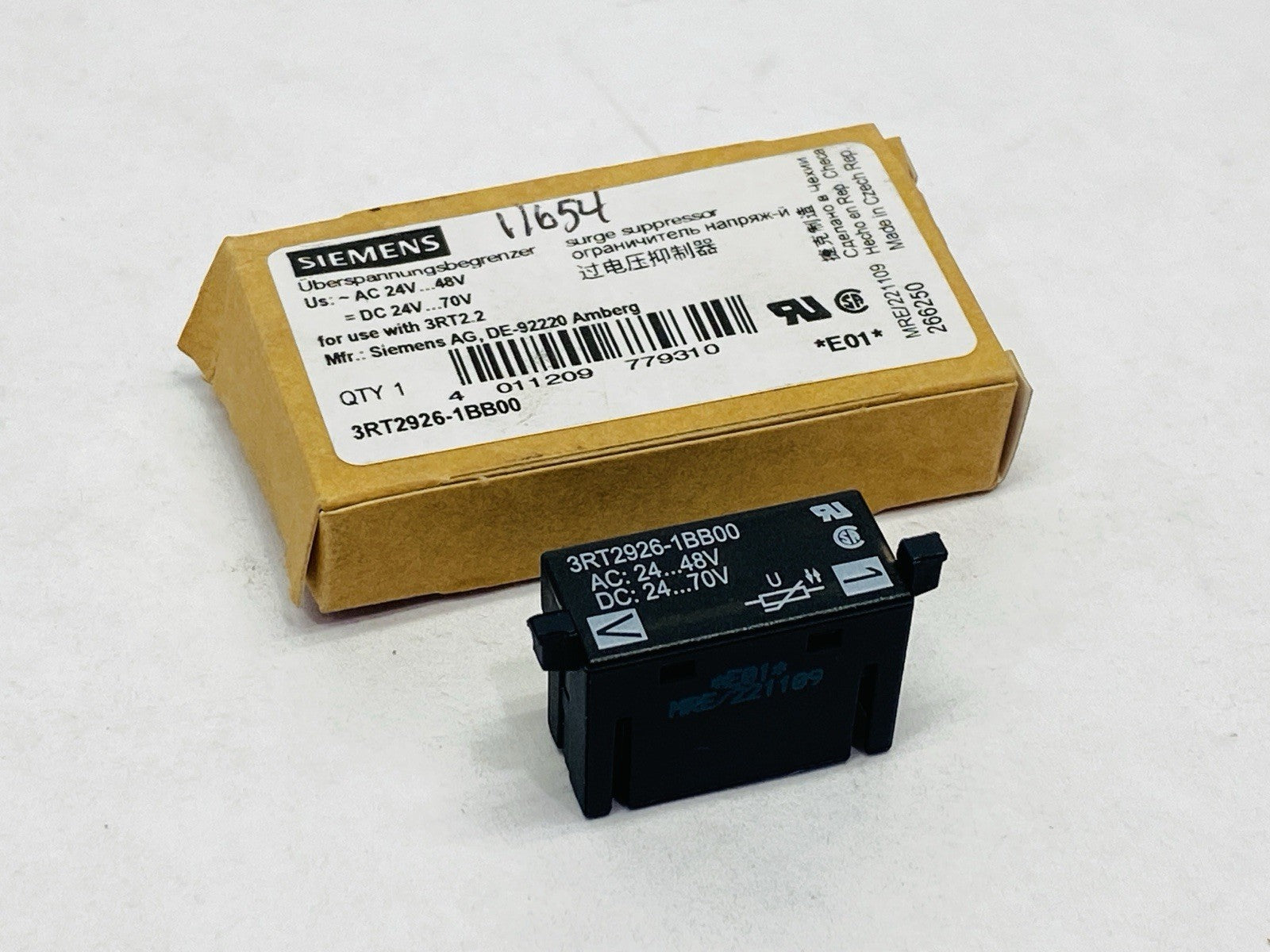 Siemens 3RT2926-1BB00 Surge Suppressor 24-48VAC 24-70VDC - Maverick Industrial Sales