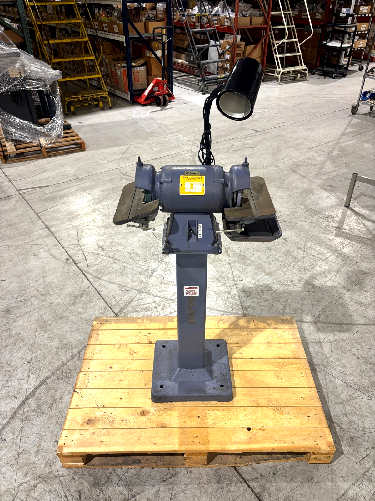 510 | Baldor Pedestal Grinder Buffer, 1/2 HP, 208-230/480 3 Phase - Used - Maverick Industrial Sales