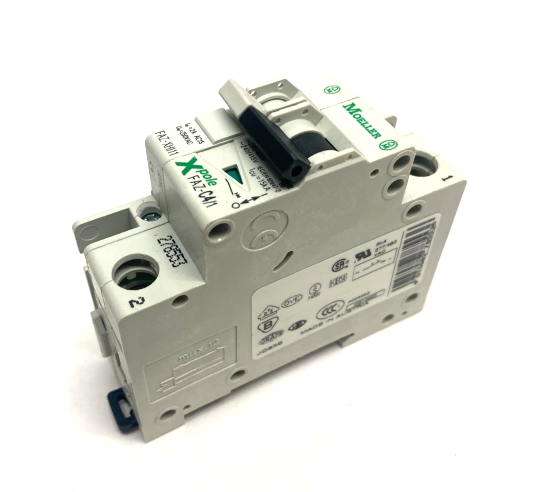 278553 | Eaton Moeller Circuit Breaker FAZ-C4/1 Xpole/xEffect w/ FAZ-XHI11 - Used - Maverick Industrial Sales
