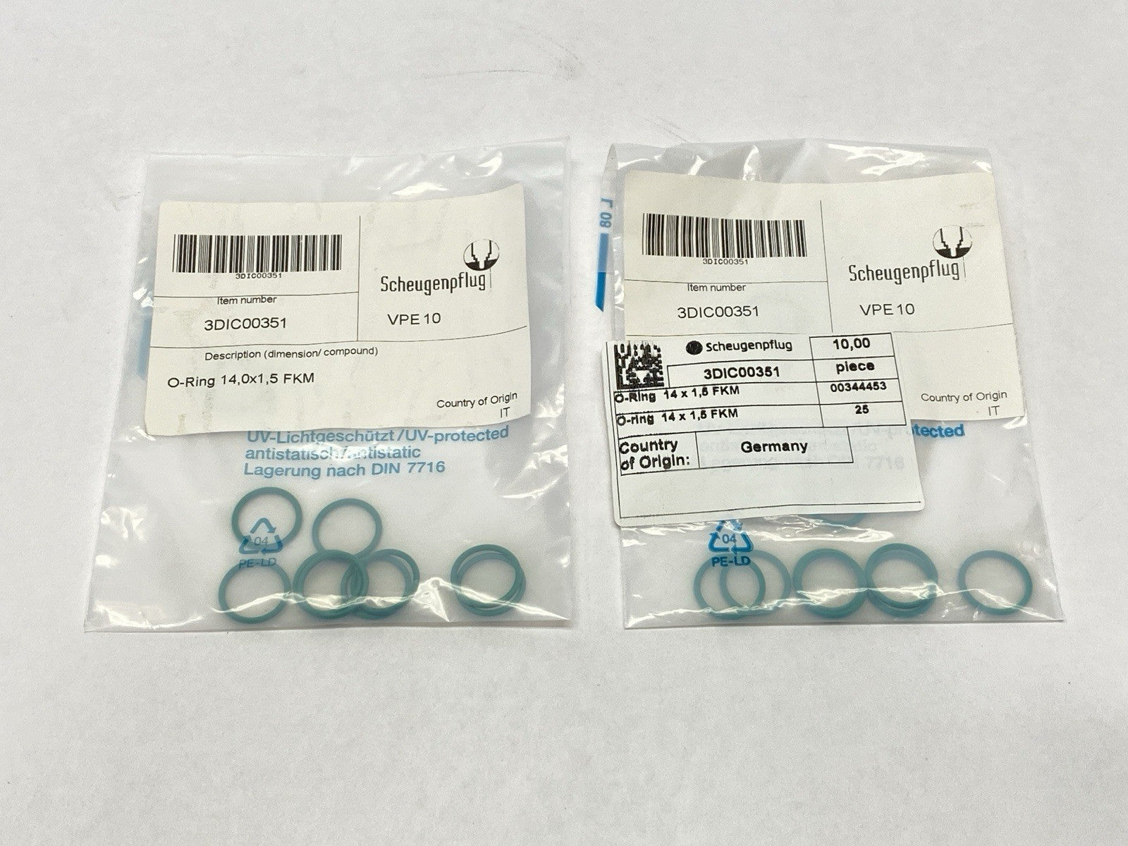 Scheugenpflug 3DIC00351 O-Ring 14 x 1,5 FKM LOT OF 19 - New – Open box - Maverick Industrial Sales