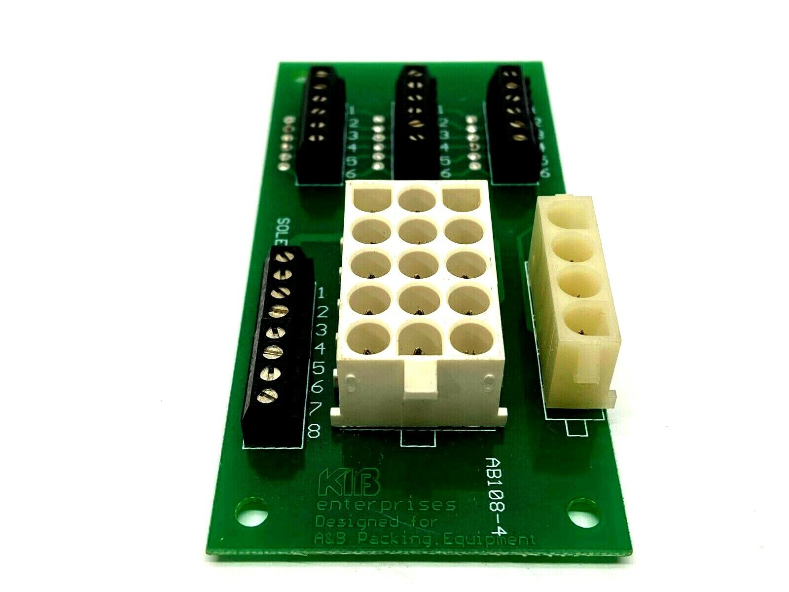 AB108-4 | KIB Enterprises 26 Terminal 15, 4 Pin Connector Conveyor Circuit Board - Used - Maverick Industrial Sales