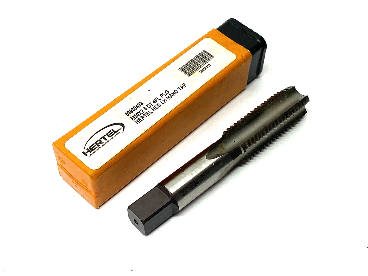 Hertel 59908483 Straight Flute Tap: M20x2.5 Metric Coarse, 4 Flute, Plug Chamfer - Maverick Industrial Sales