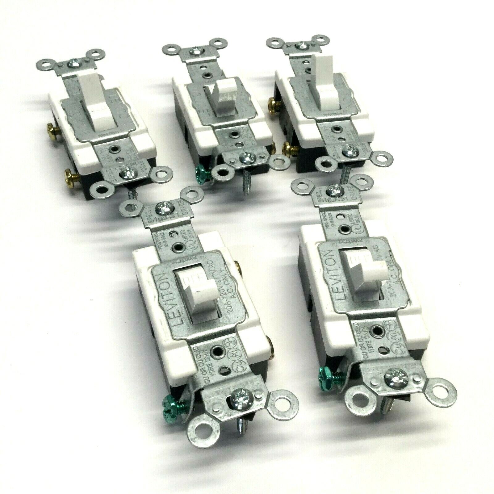 Leviton CS120-2W Single Pole Toggle Switches LOT OF 5 - New – Open box - Maverick Industrial Sales