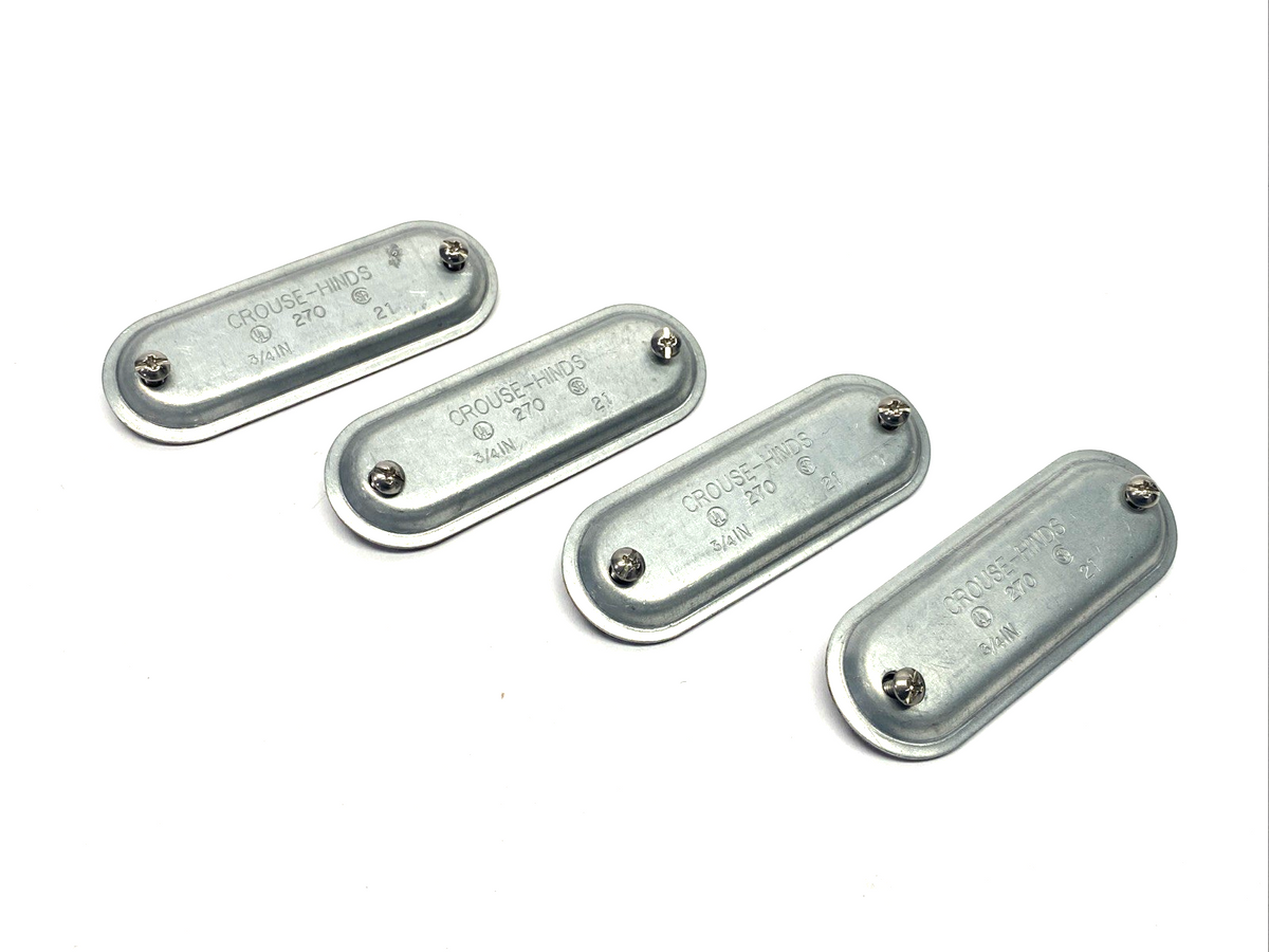 Eaton 270 Crouse-Hinds Condulet Wedge Nut Cover, Sheet Steel, 3/4" LOT OF 4 - Maverick Industrial Sales